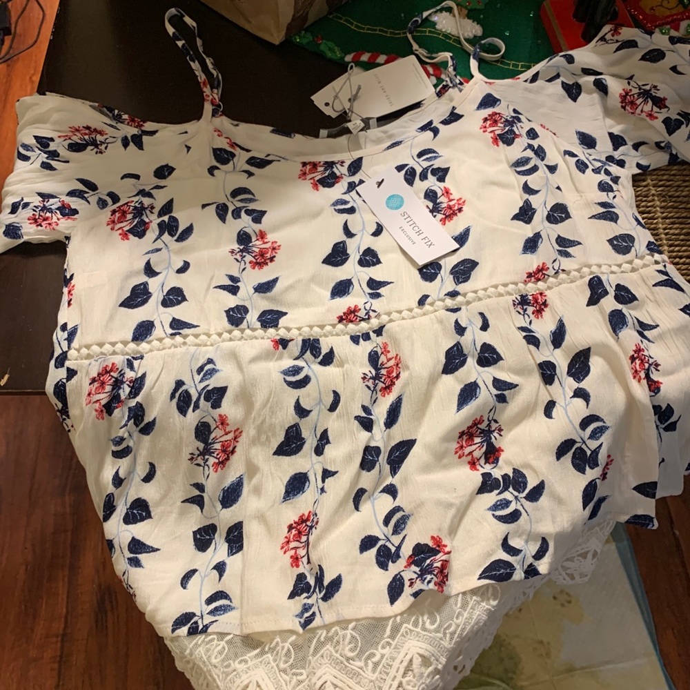 White floral blouse